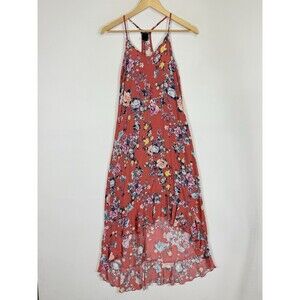 Wet Seat Vintage Y2K Floral Hi Low Midi Rayon Sleeveless Dress Women's‎ Sz Small